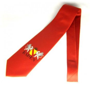 Krawatte Baden Design 4 rot mit Greifen und Wappen
