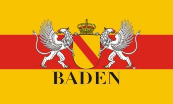 Flagge Baden ca. 100 x 150 cm mit Wappen und Greifen