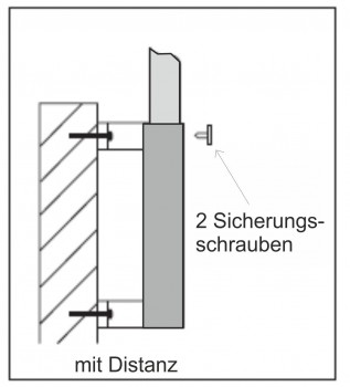 Wandhülse mit Distanz Stahl für 90 mm Mast