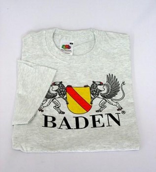 Qualitäts-T-shirt mit Wappen Baden ash/grau / L