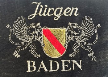 Kochjacke in Schwarz mit Wappen Baden mit individuellem Namen XL