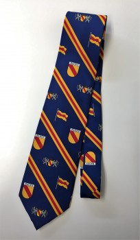Krawatte Baden Design 7 blau Wappen und diagonal