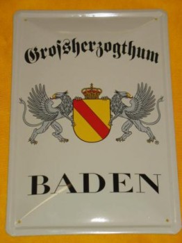 Großherzogthum Baden Blechschild